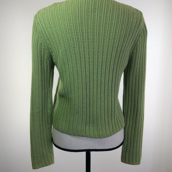 DEANE and White Womens Sweater Size Medium Green - Picture 7 of 12